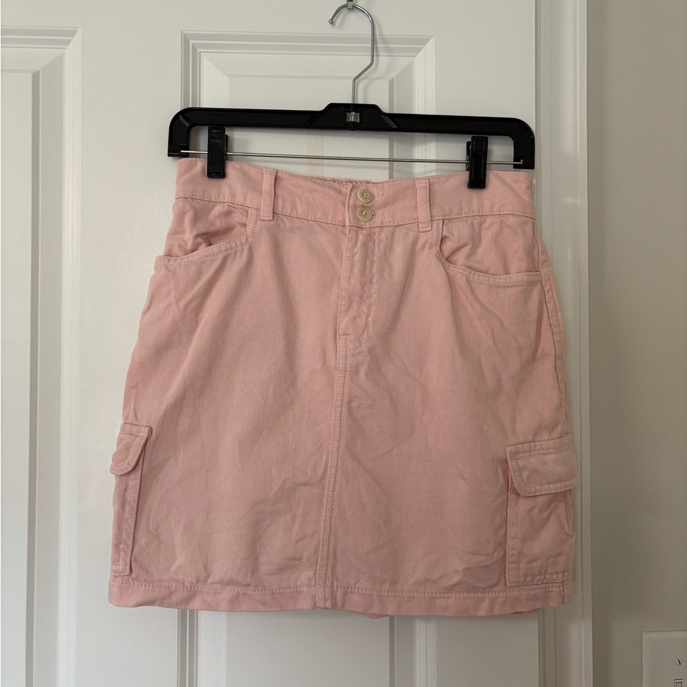 Pink Cargo Mini Skirt